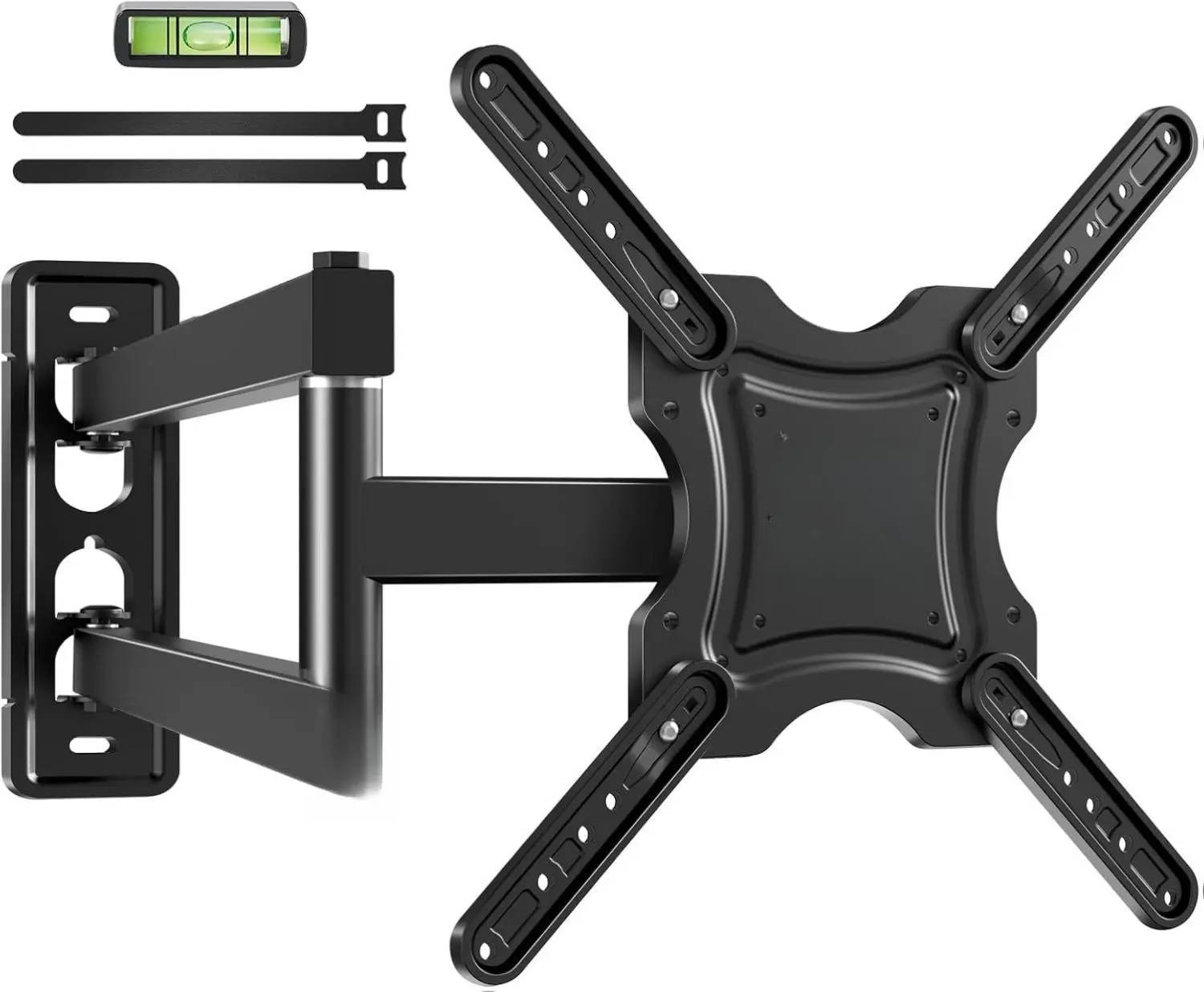 Full Motion TV Wall Mount, TV Mount for 26-55 inch LED TVs Monitors, Bracket with VESA 400x400mm up to 77lbs, Swivel Tilt Extension with Articulating Arms