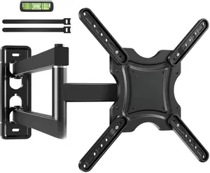 Full Motion TV Wall Mount, TV Mount for 26-55 inch LED TVs Monitors, Bracket with VESA 400x400mm up to 77lbs, Swivel Tilt Extension with Articulating Arms