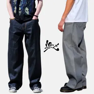 NEO BLUE Baggy Pants - Classic Black & Indigo Denim, Mid Waist, Above Ankle Length, Comfortable Fit for Casual & Dressy Occasions