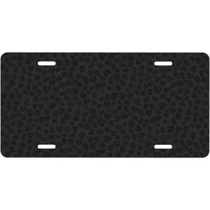 License Plate Holder License Plate with Black Leopard Pattern Print Decorative Car Front License Plate,Durable and Strong Aluminum Novelty License Plate,6 X 12 Inch (4 Holes), White, One Size