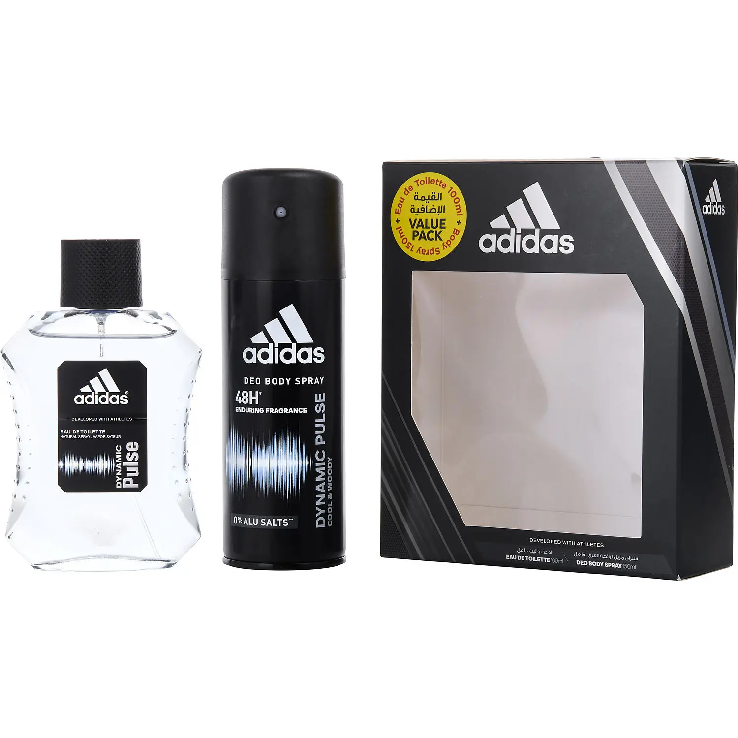 Adidas Dynamic Pulse Set-Edt Spray 3.4 Oz & Deodorant Spray 5 Oz For Men Adidas Dynamic Pulse Set-Edt Spray 3.4 Oz & Deodorant Spray 5 Oz For Men