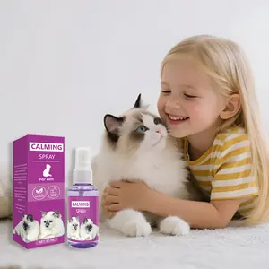 Cat Calming Spray—Contains soothing pheromones, suitable for use at home and while traveling—Relieves anxiety in cats during travel and at home—Travel-sized diffuser refill