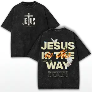 Vintage Washed Jesus Tee: Crown of Thorns Graphic - Christian Streetwear