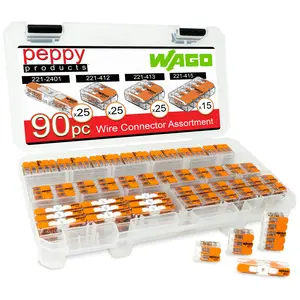 WAGO 221 LEVER-NUTS 90pc Compact Splicing Wire Connector Assortment with Case