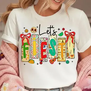 Lets Fiesta T-shirt, Coquette Bow Fiesta Mama Shirt, Fiesta Holiday Png, Cinco De Mayo Sublimation Png, Taco Tuesday Shirt