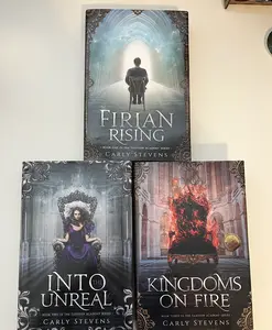 SIGNED complete set of the Tanyuin Academy trilogy (epic YA fantasy): Firian Rising, Into the Unreal, & Kingdoms on Fire