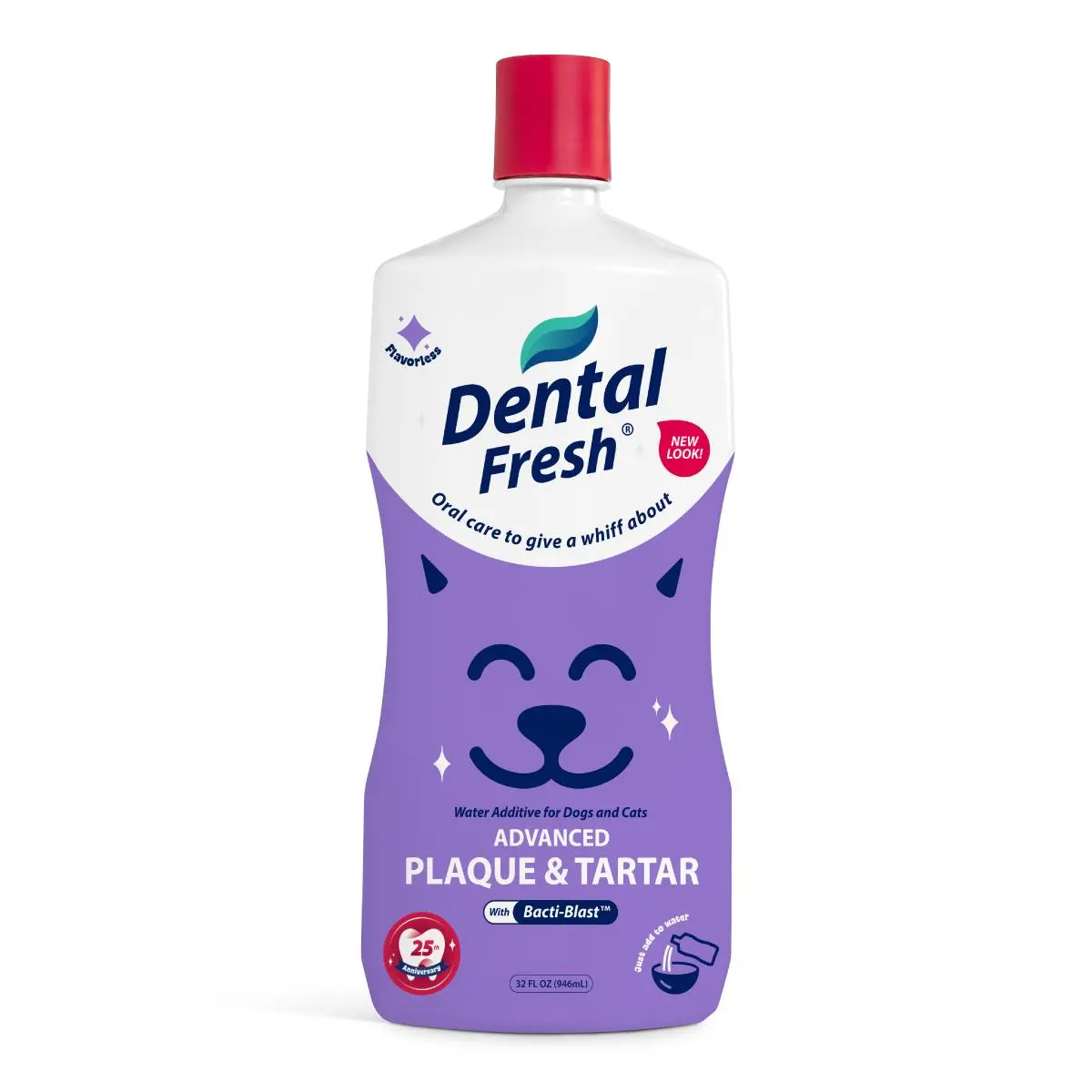 Dental Fresh Advanced Plaque & Tartar Water Additive for Dogs & Cats | Flavorless formula helps reduce plaque and tartar while supporting cleaner teeth and fresher breath