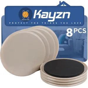 Furniture Sliders for Carpet, 8 Pcs 7" Round Furniture Moving Sliders, Heavy-Duty Reusable Carpet Sliders, Move Any Item Quickly, Easily and Safe