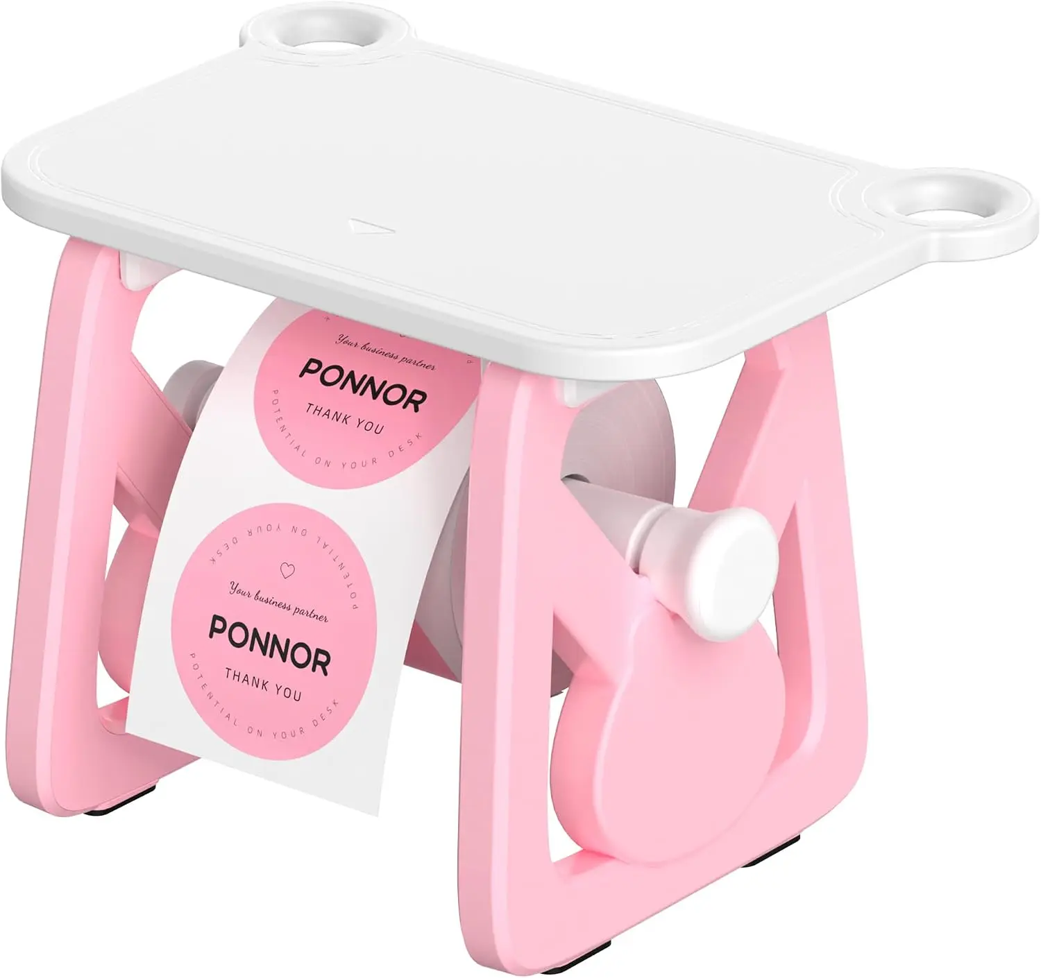 PONNOR Desktop Thermal Label Holder | Easy to assemble | Space-saving |  Compatible with roll and fan-fold labels | Portable label holderDesk Supplies