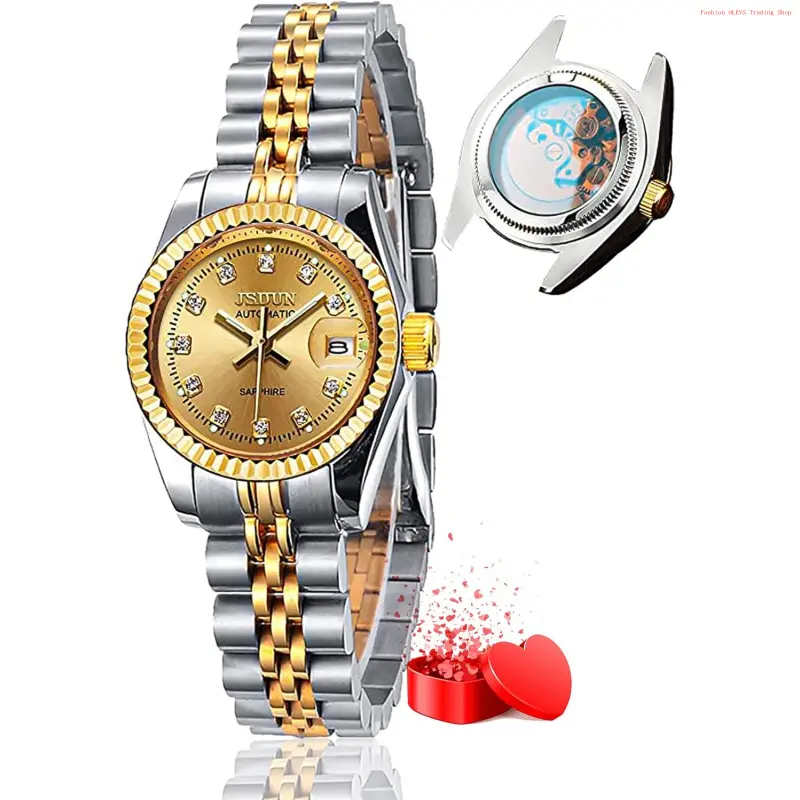 Fashion Brand OLEVS Automatic Watches for Women Ladies Full Gold Stainless Steel Waterproof Luxury Dress Classic Style Date Wrist Watches