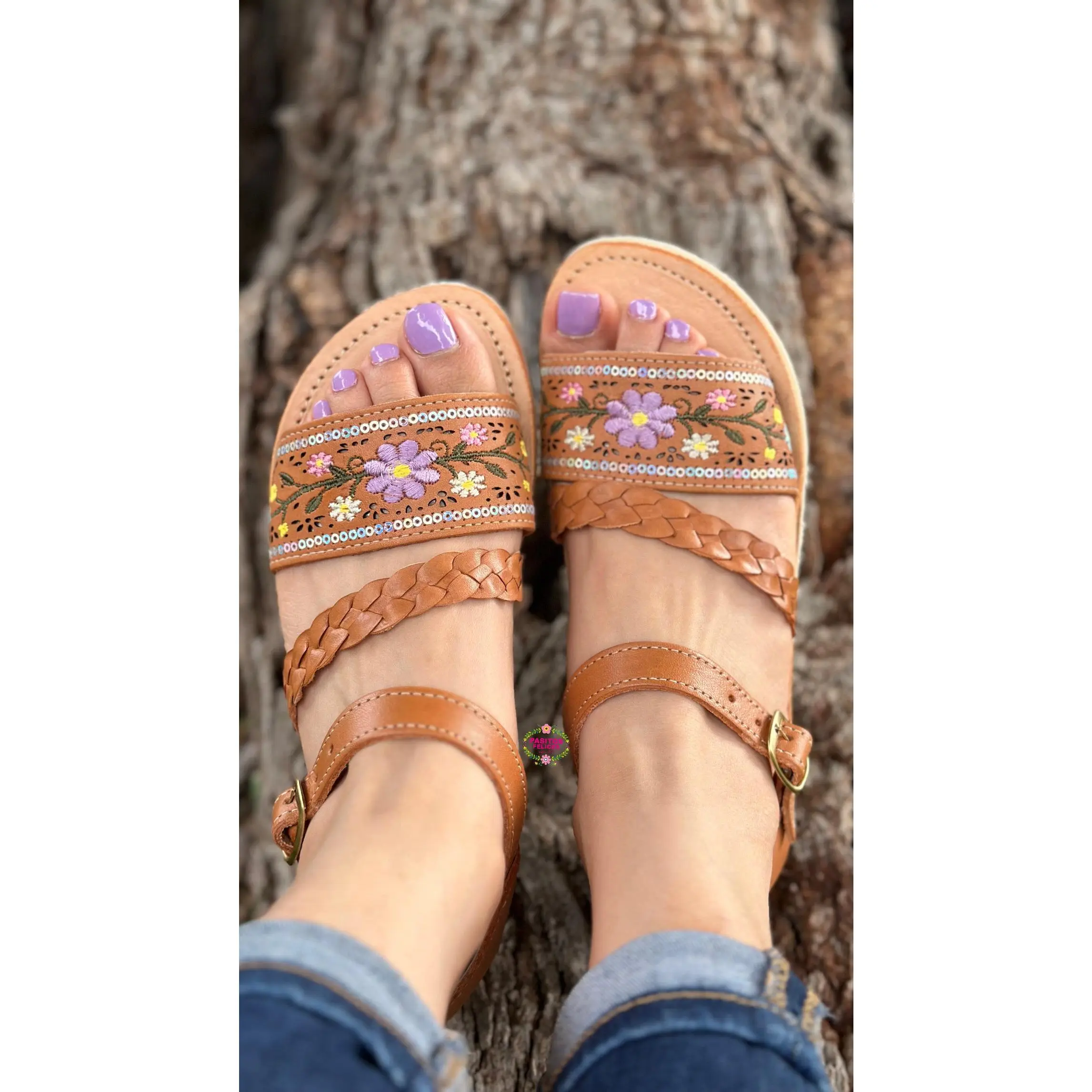 Catalina - Trenzita Women Sandal Summer Leather sparkly chanclas school