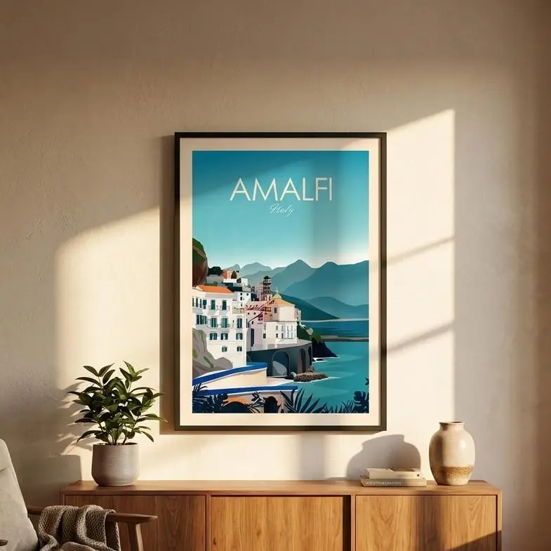 Amalfi Coast Italy Print - Italy Poster  Travel Poster  Travel Print  Amalfi Coast Art Print, Travel Gift, Italy Gift