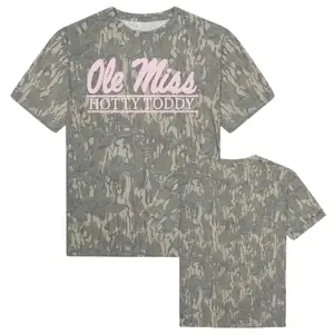 Ole Miss Bottomland Camo Mossy Oak Washed Out Camo Tee, Treestand Camo Tee, Camo T-Shirt Unisex Outdoor, 3D Camo Style T-Shirt, Mossy Oak Washed Bottomland Mallard Tee