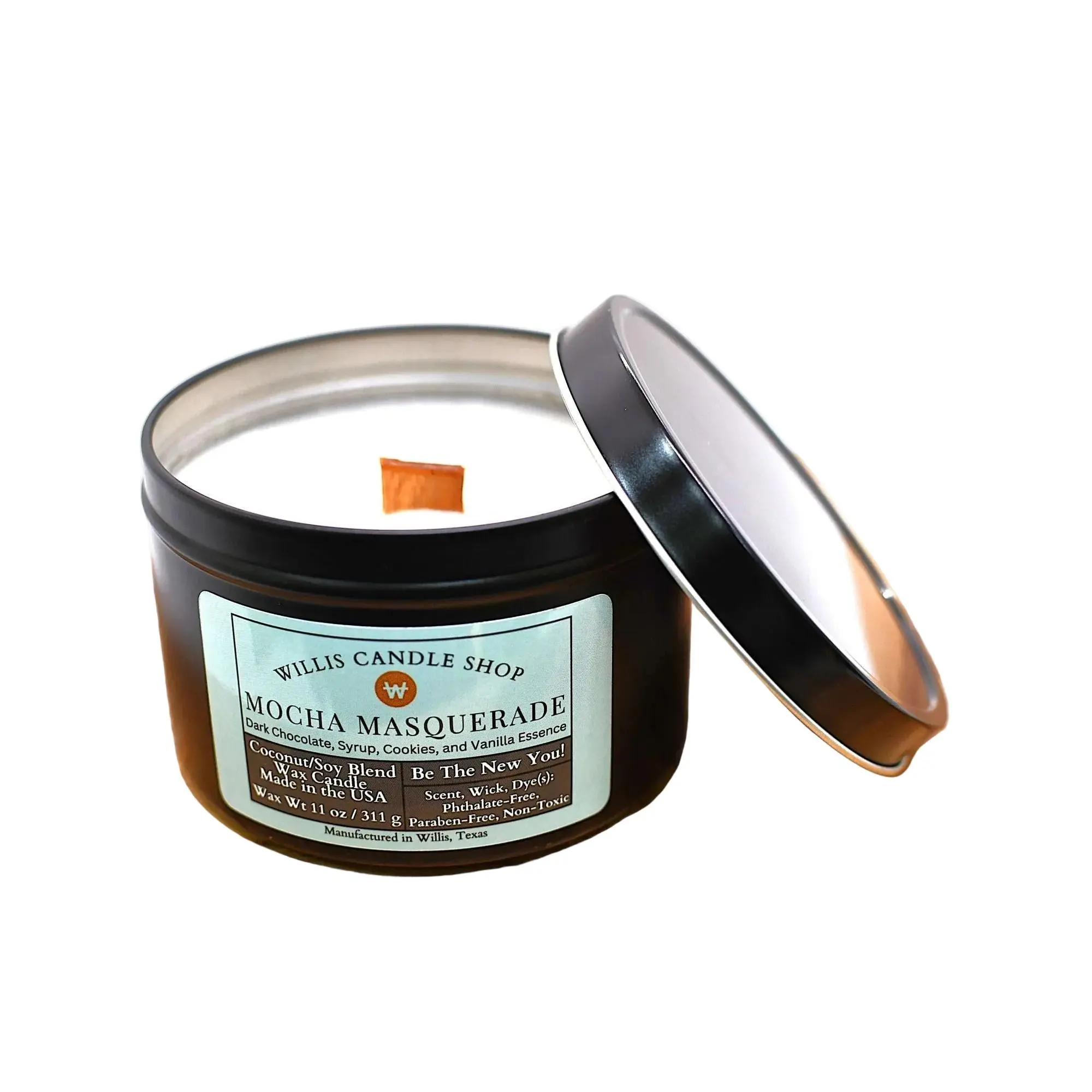 Mocha Masquerade Scented Candle - 14oz Black Tin