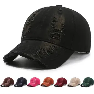 Men’s Vintage Distressed Washed Baseball Cap – Adjustable Cotton Streetwear Sun Hat