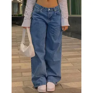 ChicWomensWaistWideLegPants-Casual,Baggy&Y2KInspired-Comfortable,Fashion-ForwardStyle-PremiumJeansTrendyGirls