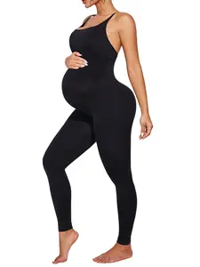 Maternity Jumpsuit over Bump, Pregnancy Bodysuit Full Length, Stretchy Romper for Belly Support & Comfort, Maternity Outfits, Maternity Wear