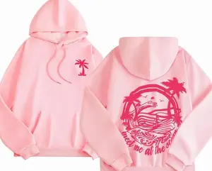 Adult & Youth Palm Graphic Hoodie, Women’s & Juniors Aesthetic Y2K Sweatshirt, Preppy Outfit Pullover, Cute Oversized Streetwear Fashion Top with Tropical Design