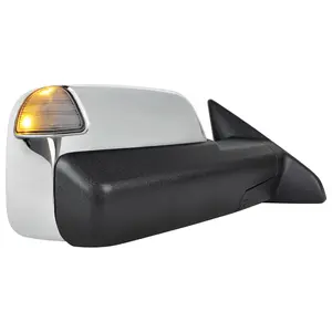 2019-2022 Ram 2500 3500 Chrome Power Adjustable, Manual Fold, BSD & Heated Side Mirror w/ LED Puddle and Turn Signal Light - Passenger Side Only