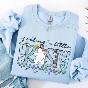 Feeling A Little Frosty Sweatshirt, Xmas Party Sweater, Christmas Snowman Sweatshirt, Christmas Trip Sweats, Winter Holiday Sweatshirt - EVA RAMOS