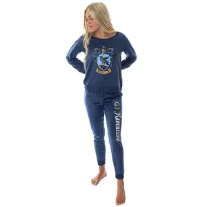 Harry Potter Juniors' Hogwart Castle House Crest Fleece Jogger Pajama Set - All 4 Houses Available