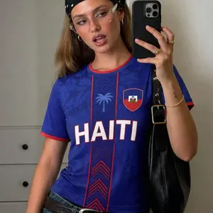 Personalized Haiti Soccer Jersey Custom Name Number Tee, Haitian Flag Football Fan Shirt CXK LZV