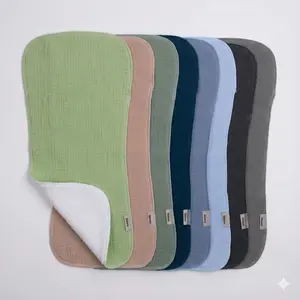 8 Pack Muslin Nursing Cloths – Soft Absorbent Baby Bibs & Towels, Breathable Drool & Spit-Up Cloths for Boys & Girls, Infant Feeding Essentials Baby Burp Cloths