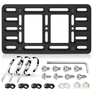Front License Plate Bracket Holder 2 Drill License Plate Mount Universal Bumper Car Tag Frame Mounting Kit