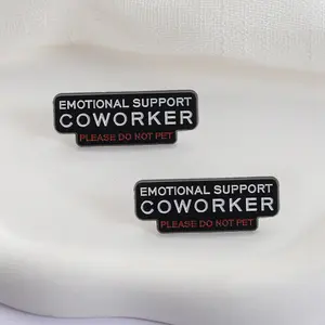 2Pcs Emotional Support Colleague Lapel Pin – Funny Business Office Humor Badge, Workplace Self-Parody Style, Fun Accessory for Backpack, ID Card, or Lanyard Decoration