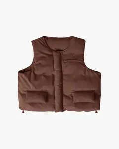 EPTM Suede Bubble Vest - Brown