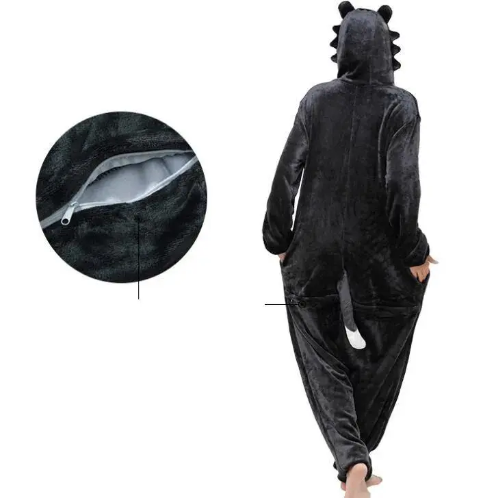 New Animal Adult Grey Wolf Pajamas High Quality Footed Onesies Costumes For Women Men Kigurumi
