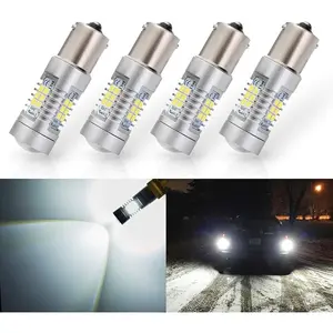 Extremely Bright 1156 1141 1003 7506 BA15S 21-SMD 2835 Chipsets 1260 Lumens LED Bulb Replacement White for Car RV Interior Backup Reverse Brake Tail Turn Signal Lights Bulbs DRL (Pack of 4)