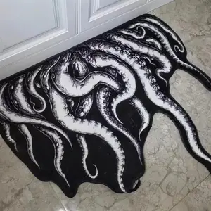 Water Absorption Creative Carpet, 1 Count Octopus Pattern Bathroom Mat, Indoor Area Rug for Room Decor, Non-slip Floor Mat, Household Decorative Mat, Bedroom Accessories, Water Absorbent Rug, Animal Print Rug