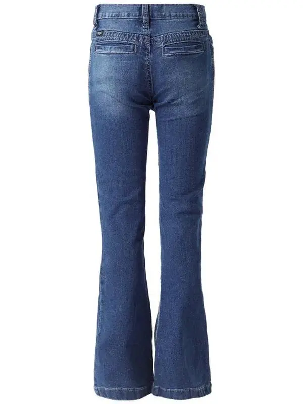 Cruel Girl's Violet Mid Rise Medium Stonewash Trouser Jeans