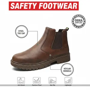 Unisex Engineering Work Shoes Safety Smash-Proof Puncture-Proof Breathable Chef Shoe Waterproof Anti-Slip Durable Outdoor Splash-Proof