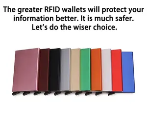 RFID Blocking Slim Metal Card Holder Wallet – Pop-Up Minimalist Wallet for Men & Women