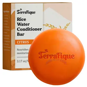 Terrrafique Rice Water Hair Conditioner Bar with Shea Butter - Cleansing and Moisturizing Conditioner for Men & Women - Pack of 1-3.17 Oz