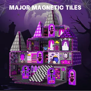 Dreamy Dollhouse Building Toy, Magnetic Blocks Set, Durable Abs Material, 48/52 Pieces, Kids Gift, Creative Game, Ages 3-12, Magnetic Tiles Building