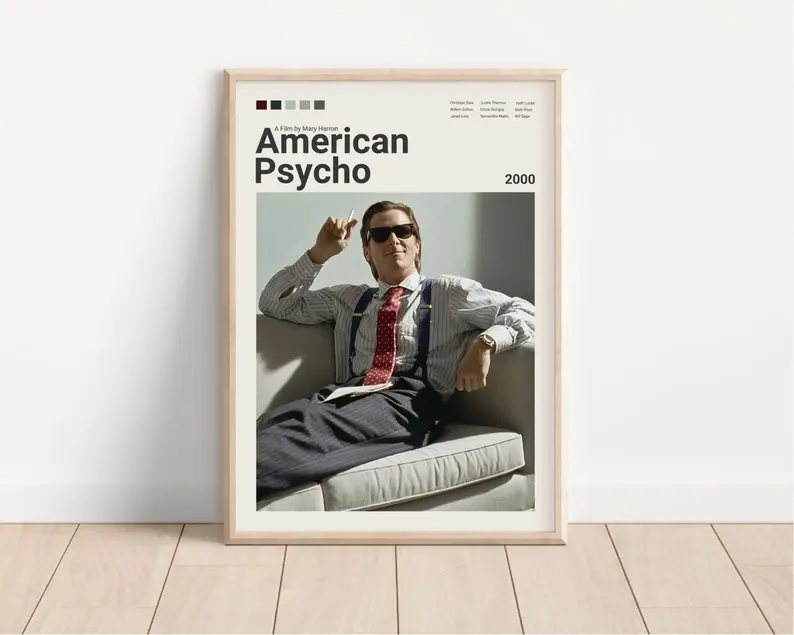 American Psycho Poster, American Psycho Print, Movie Poster, Living Room Poster, Film Poster, Movie Art, Minimalist Movie Poster