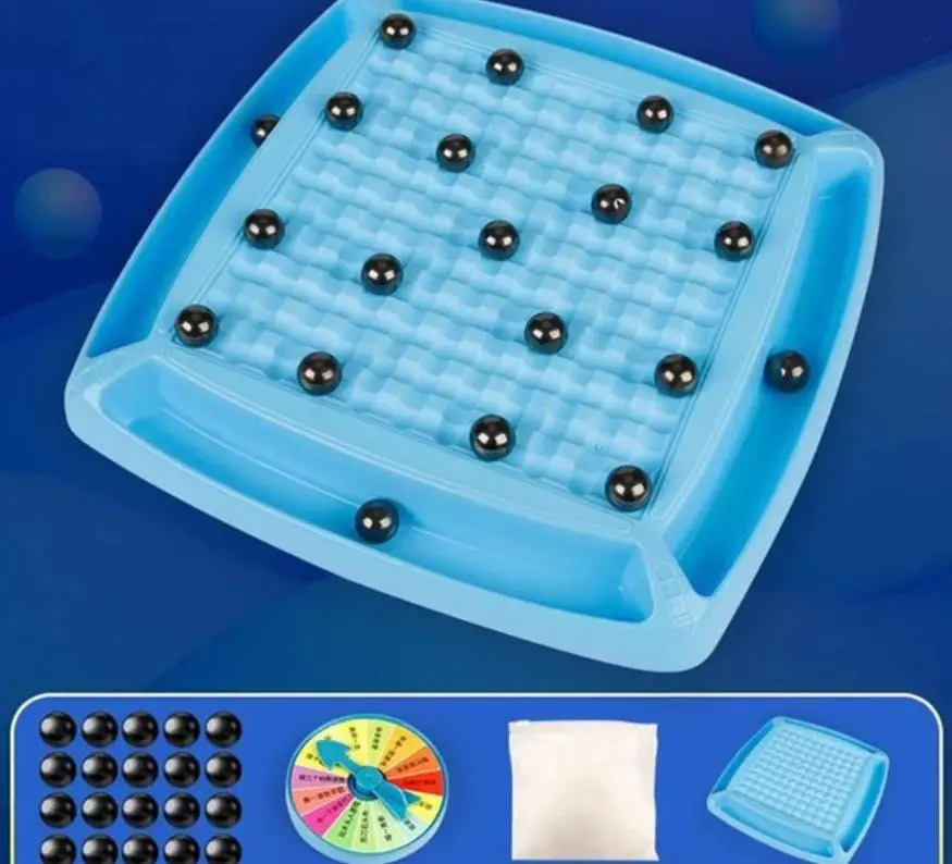 Christmas Family Game Family Battle Chess Game For Kids And Adult with 30 Pieces Marble and Colorful Spinner