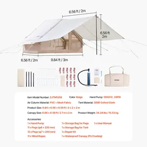 VEVOR Inflatable Tent for Camping 3-5 Person Glamping Tent with Pump Canopy