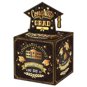 Gold Border Graduation Surprise Money Box, Graduation Gift, Party Atmosphere Decor, Graduation Theme Party Gift for Friends and Family