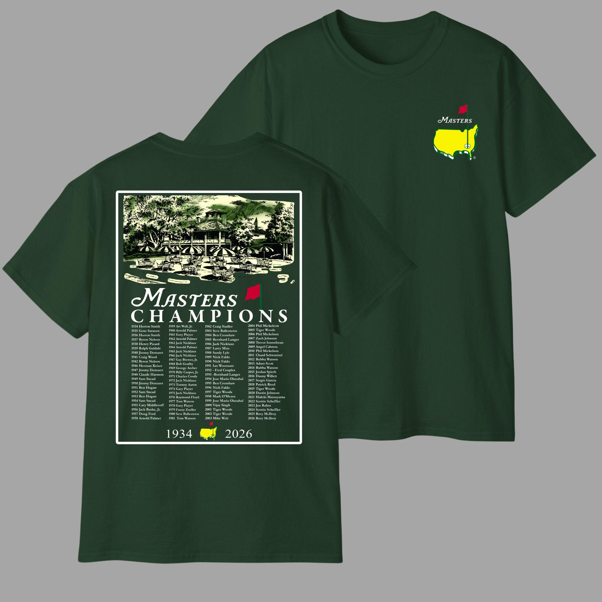 Masters 2026 Champions Rory McIlroy Vintage Golf Graphic Tee for Men & Women, Augusta National Golf Club 92 Years Shirt, Trendy Aesthetic Retro Cotton T-Shirt, Classic Streetwear, Trending Gift for Golf Lovers, Men's Shirts