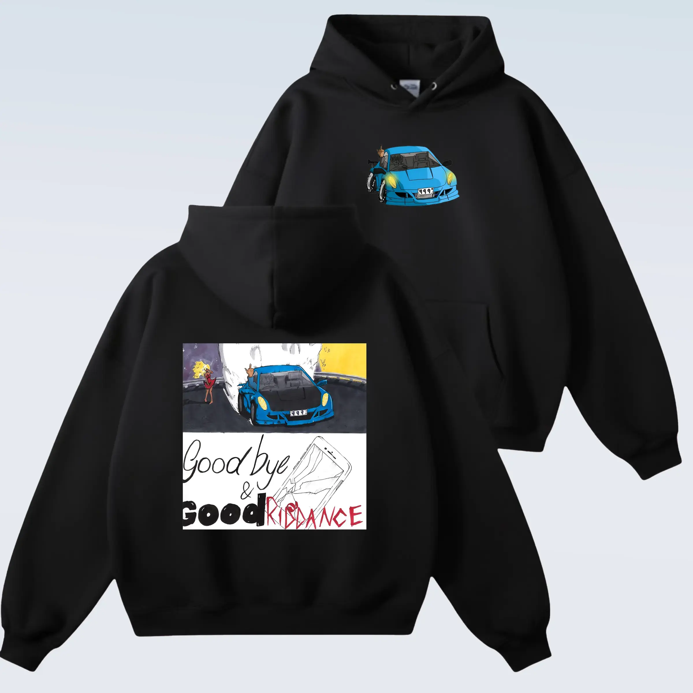 Wrld 999 Goodbye & Good Riddance Hoodie Hoodie Men's Hip Hop Fashion Pullover Sweatshirt Unisex Casual Long Sleeve Hooded Gothic Streetwear Gift For Fans