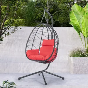 [dealsforyoudays]AOBTKEL，Egg Patio Swing Chair - Wicker Design, Perfect for Indoor and Outdoor Use,Egg Chair with Stand Indoor Outdoor Swing Chair Patio Wicker Hanging Egg Chair Hanging Basket Chair Hammock Chair with Stand for Bedroom Living Room Balcony