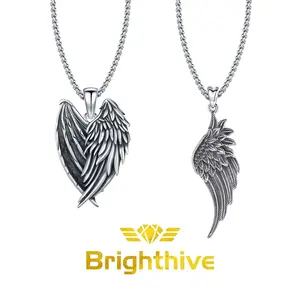 Brighthive Wings Necklace S925 925 Sterling Silver Jewelry – Angel Wing & Angel Devil Wing Pendants Gifts for Women Men Girlfriend Boyfriend Lover Daughter Son Anniversary Friend Birthday Graduation Christmas Halloween