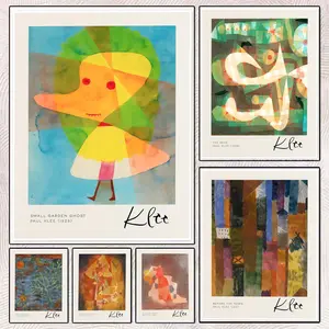 PIKPAKA Modern Abstract Color Block Fashion Design P-PAUL KLEE Painting Calligraphy Eco-Friendly Waterproof Cotton Canvas,Scratch-resistant Oil Painting Canvas, Perfect For Living Rooms,Bedrooms,Kitchens, And Cafes – Ideal For Holiday And Party Gifts