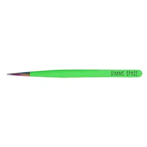 LASH ANARCHIST Straight Isolation Lash Tweezer 'Gimme Space' - UFB Collection, Bright Green Tweezer for Lash Application