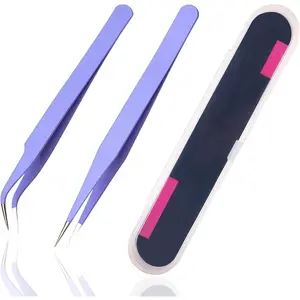 2 Pieces Cute Craft Tweezers for Stickers Scrapbooking Vinyl Lashes Electronics Purple
