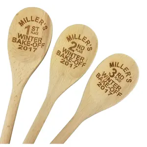 Bake Off Custom Engraved Wood Spoon Prizes (Set of 3)